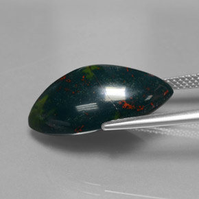 Pedra de sangue verde natural 11,82ct, marquise, opaco