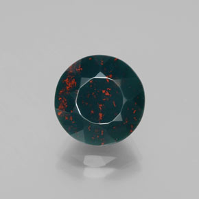 Pedra de sangue verde natural 5,39ct, corte redondo, opaco