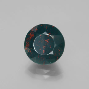 Pedra de sangue verde natural 5,39ct, corte redondo, opaco