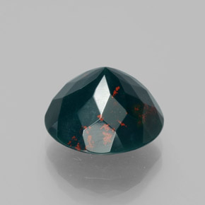 Pedra de Sangue verde manchado Natural 7.61ct, Corte Redondo, Opaco