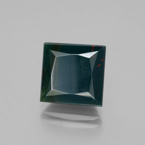 Pedra de Sangue verde manchado Natural 7.72ct, Quadrado, Opaco