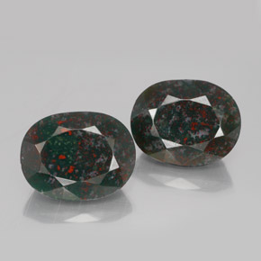 Pedras preciosas de pedra de sangue verde natural de  ct, corte oval, opaco