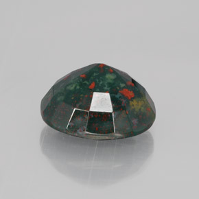 Pedra de sangue verde natural 6,44ct, corte oval, opaco