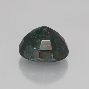 Pedra de Sangue verde manchado Natural 8.44ct, oval, Opaco