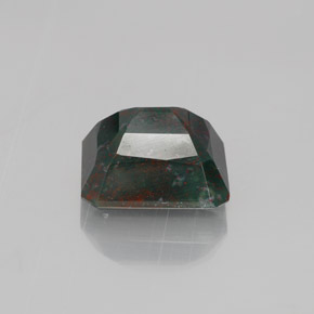 Pedra de sangue verde natural 5,06ct, corte esmeralda, opaco