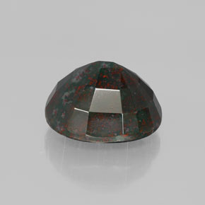 Pedra de Sangue verde manchado Natural 8.17ct, Corte Oval, Opaco