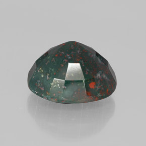 Pedra de sangue verde natural 9,59ct, corte oval, opaco