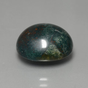 Pedra de Sangue verde manchado Natural 7.44ct, Corte Oval, Opaco
