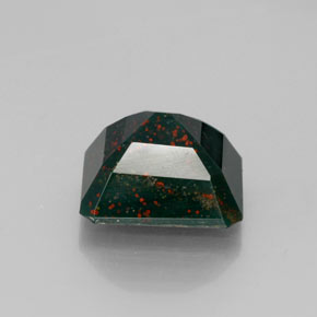Pedra de sangue verde natural 6,36ct, corte esmeralda, opaco
