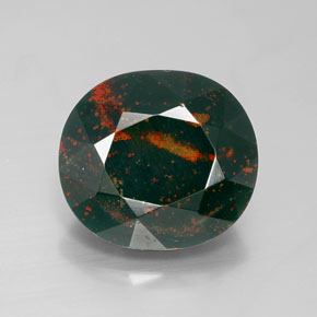 Pedra de Sangue Verde Natural 9.92ct, Corte Oval, Opaco