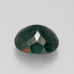 Pedra de Sangue Verde Natural 9.92ct, Corte Oval, Opaco
