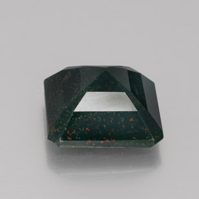 Pedra de sangue verde natural 5,88ct, corte esmeralda, opaco