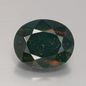Pedra de sangue verde natural 5,78ct, corte oval, opaco