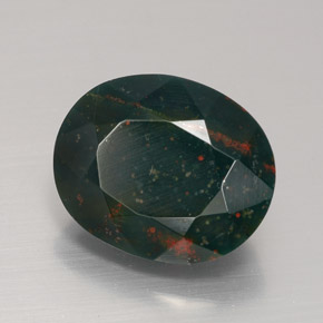Pedra de sangue verde natural 5,78ct, corte oval, opaco