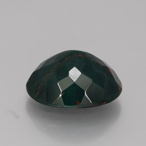 Pedra de sangue verde natural 5,78ct, corte oval, opaco