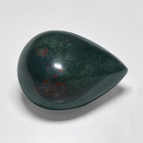 Pedra de Sangue Verde azulado Natural 11.34ct, Formato de pêra, Opaco