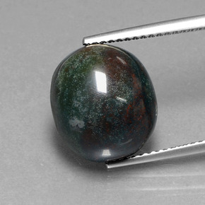 Pedra de sangue verde natural 8,25ct, corte oval, opaco