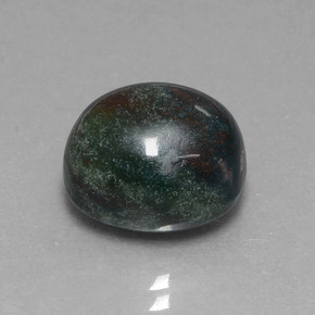 Pedra de sangue verde natural 8,25ct, corte oval, opaco