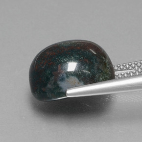 Pedra de sangue verde natural 8,25ct, corte oval, opaco