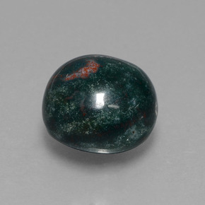Pedra de sangue verde natural 9,81ct, corte redondo, opaco
