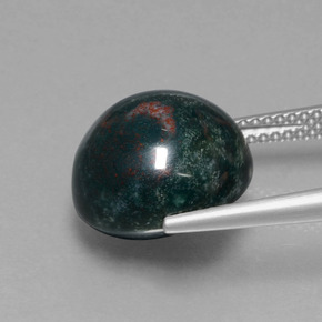 Pedra de sangue verde natural 9,81ct, corte redondo, opaco