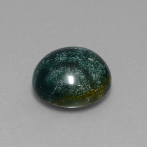 Pedra de sangue verde natural 5,87ct, corte redondo, opaco