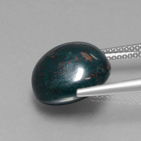 Pedra de sangue verde natural 9,26ct, corte redondo, opaco