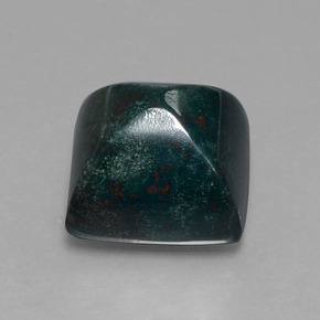Pedra de sangue verde natural 11,03ct, quadrado, opaco