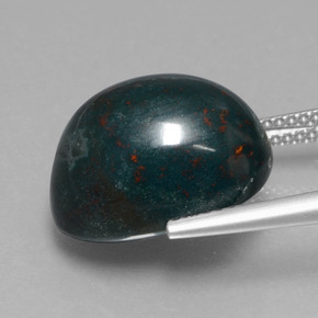 Pedra de Sangue verde manchado Natural 13.27ct, Corte Oval, Opaco