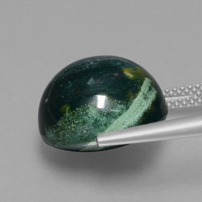 Pedra de sangue verde natural 12,58ct, corte redondo, opaco