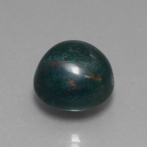 Pedra de sangue verde natural 8,86ct, corte redondo, opaco