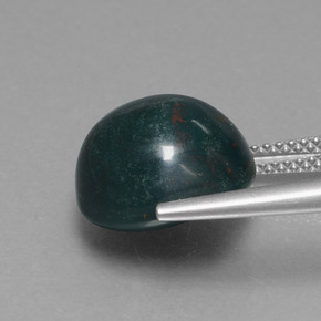Pedra de sangue verde natural 8,86ct, corte redondo, opaco