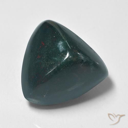 Pedra de Sangue Verde azulado Natural 10.36ct, Trilhão, Opaco