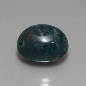 Pedra de Sangue verde manchado Natural 12.70ct, Corte Oval, Opaco