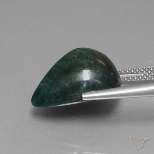 Pedra de Sangue Verde floresta Natural 10.04ct, Formato de pêra, Opaco