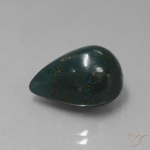 Pedra de Sangue Verde floresta Natural 8.97ct, Formato de pêra, Opaco