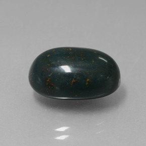 Pedra de sangue verde natural 9,11ct, corte oval, opaco