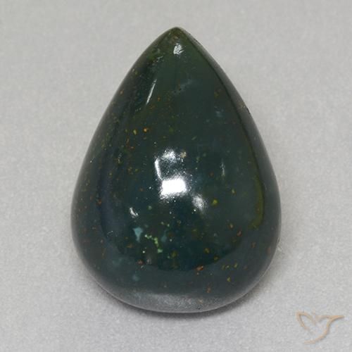 12.50ct Natural Multicolorido Pedra de Sangue, Formato de pêra, Opaco
