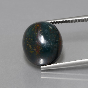 Pedra de sangue verde natural 10,68ct, corte oval, opaco