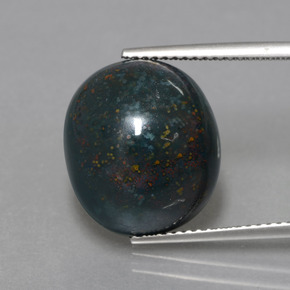 Pedra de Sangue Verde escuro Natural 11.49ct, Corte Oval, Opaco