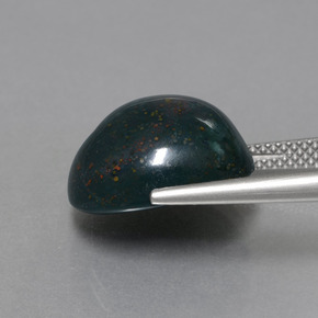 Pedra de Sangue Verde escuro Natural 11.49ct, Corte Oval, Opaco