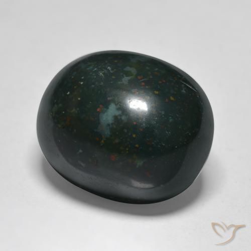 Pedra de Sangue verde escuro Natural 12.20ct, oval, Opaco