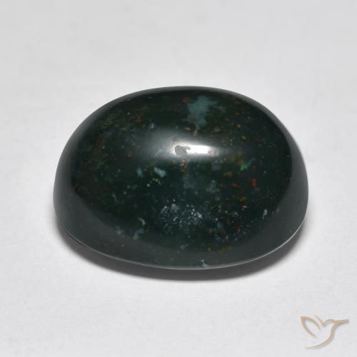 Pedra de Sangue verde escuro Natural 12.20ct, oval, Opaco