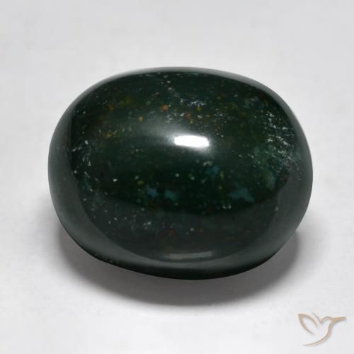 14.09ct Natural verde escuro Pedra de Sangue, oval, Opaco