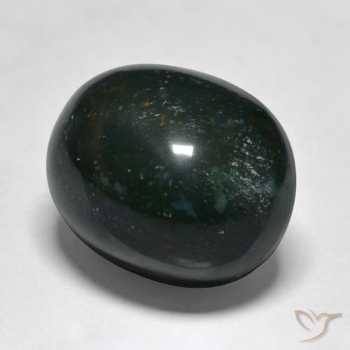 Pedra de Sangue verde escuro Natural 14.09ct, oval, Opaco