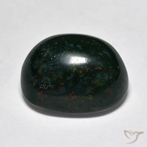 Pedra de Sangue verde escuro Natural 14.09ct, oval, Opaco