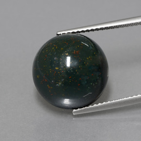 Pedra de sangue verde natural 11,27ct, corte redondo, opaco