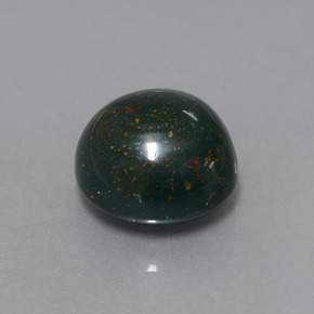 Pedra de sangue verde natural 11,27ct, corte redondo, opaco