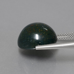 Pedra de sangue verde natural 11,27ct, corte redondo, opaco