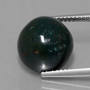 Pedra de sangue verde natural 8,14ct, corte redondo, opaco